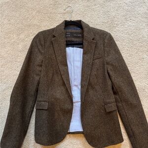 Zara Basic Dark Brown women’s blazer Jacket made in Spain